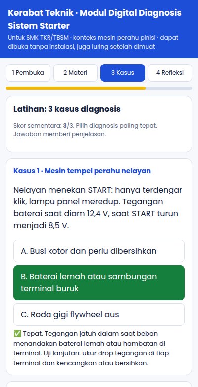 Modul: kasus dengan umpan balik